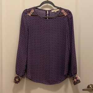 Blue Patterned Blouse